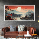 Japanese Art, Sun Wall Art, Asian Wall Art, Japanese Landscape, Panoramic Art, Wall Art, Canvas Art, Landscape Art, Business Gift, Office