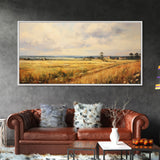 Wheat Field Print, Countryside Wall Art, Wildflowers Art, Panoramic Art, Wall Art, Canvas Art, Landscape Art, Landscape Print, Country Decor