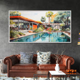 Architectural Print, House Portrait, Watercolor House, Panoramic Art, Wall Art, Canvas Art, Landscape Art, Realtor Thank You, Above Bed Art