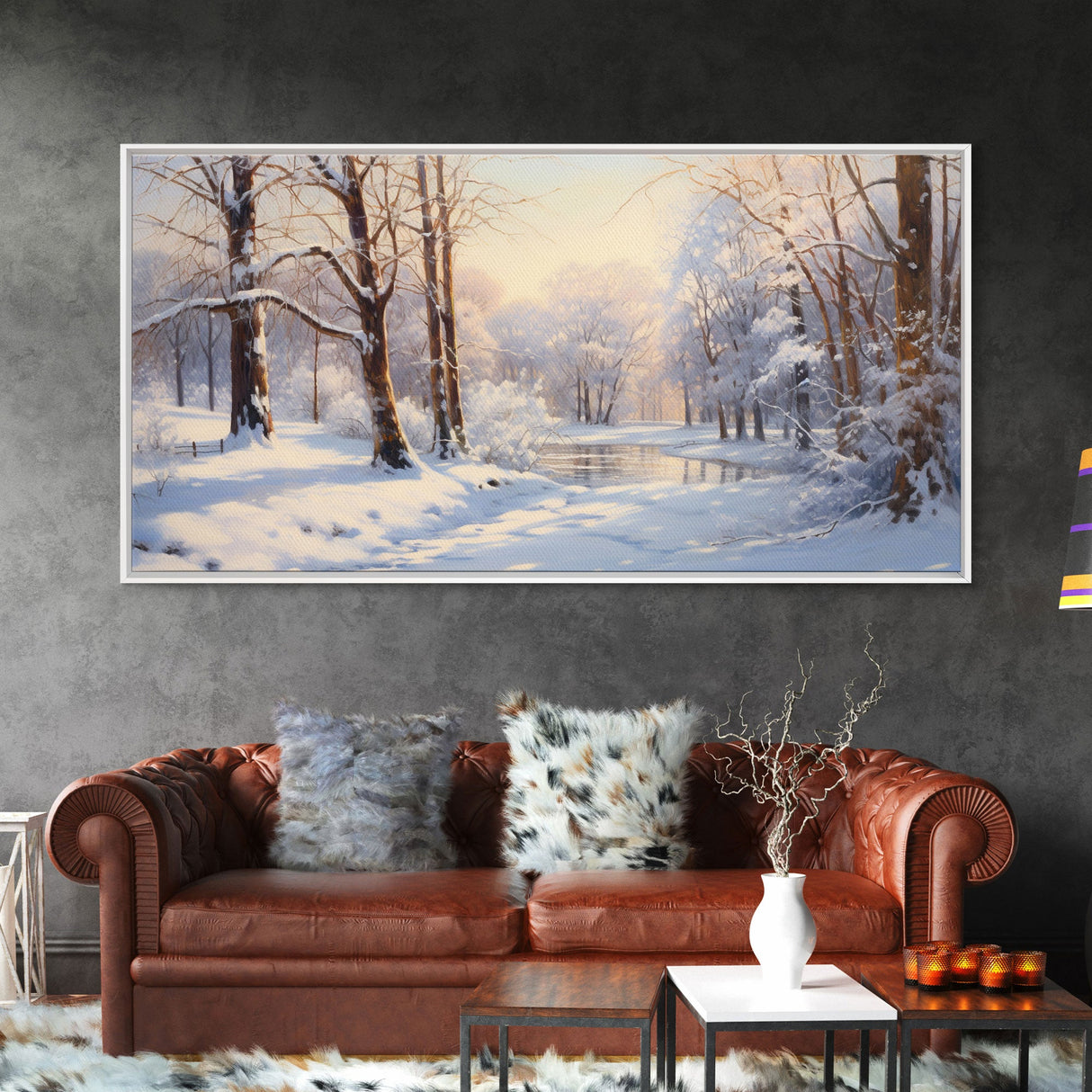 Winter Wall Art,  Forest Art, Winter Forest Print, Panoramic Landscape, Wall Art, Canvas Wall Art, Landscape Art Print, Office Wall Décor