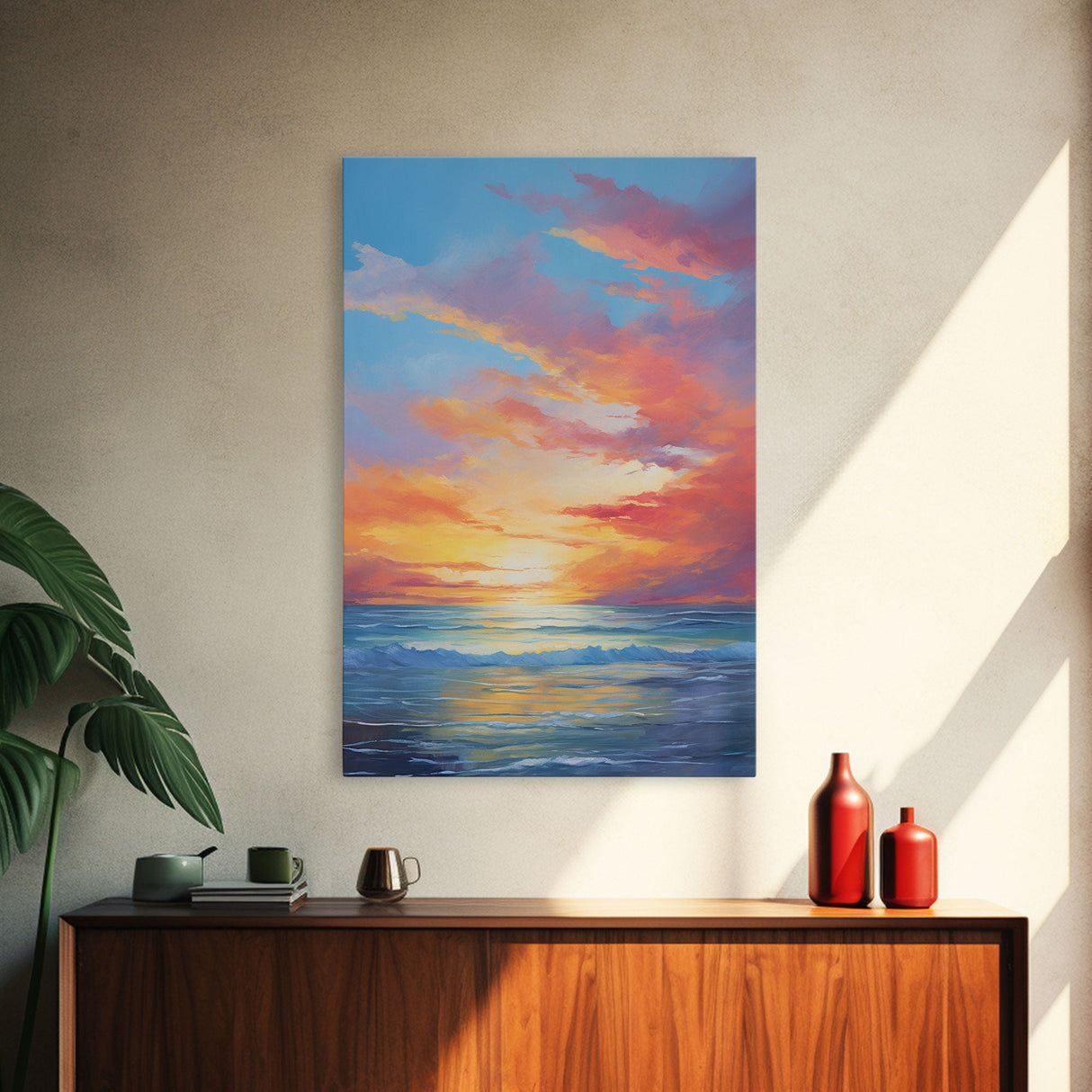 Ocean Wall Art, Seascape Print, Sunset Wall Print, Canvas Print, Wall Art, Vertical Art, Gift For The Home, Beach House Wall Decor, Office