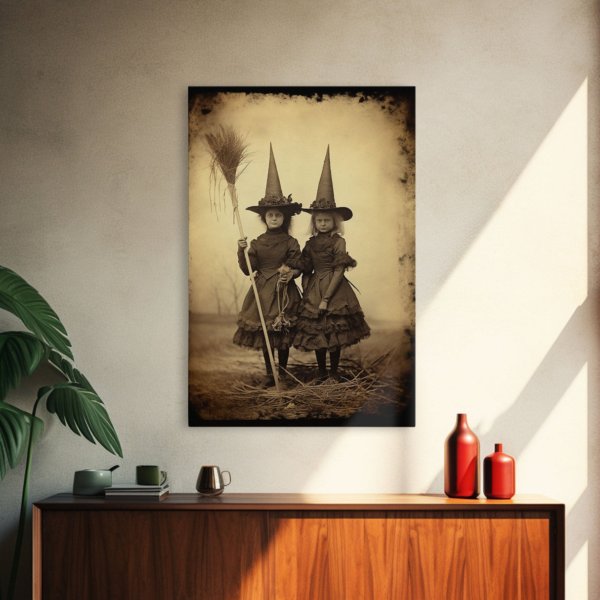 Witch Art Print, Occult Art, Creepy Wall Art, Halloween Wall Decor, Canvas Wall Print, Wall Art, Vertical Print, Home Decor, Wall Decor