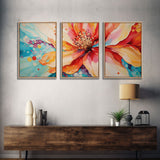 Hibiscus Wall Art, Flower Art Print, Botanical Art Print, Canvas Print, Wall Art, 3 Piece Wall Art, Country Home Wall Art, Girl Room Art