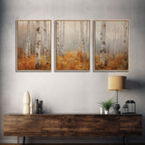 Forest Wall Art, Trees Art Print, Nature Art, Canvas Print, Wall Art, 3 Piece Wall Art, Country Wall Art, Office Decor, Above Bed Art