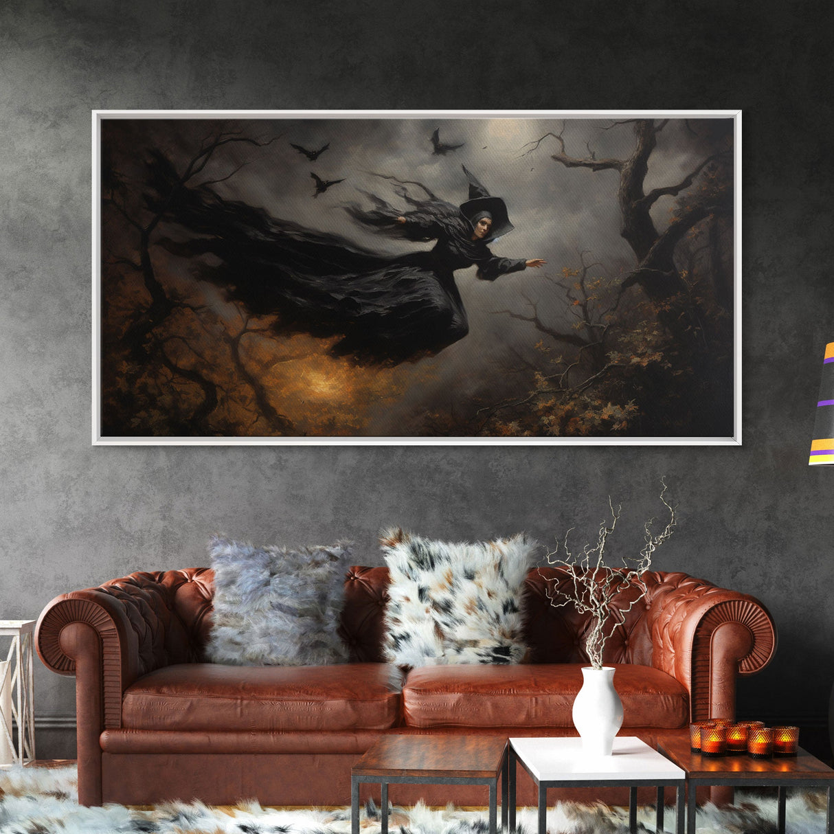 Cool Witch Art, Pagan Art, Framed Canvas Print, Halloween Wall Art, Witch Poster, Halloween Decoration, Witch Print, Halloween Witch