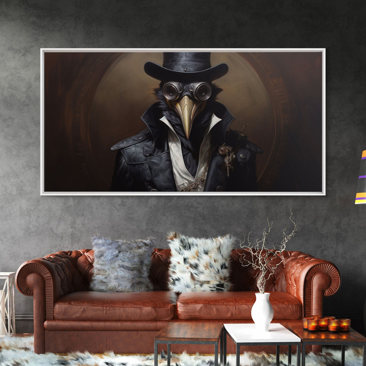 Creepy Clown Art, Halloween Prints, Framed Canvas Wall Decor, Clown Decor, Halloween Wall Art