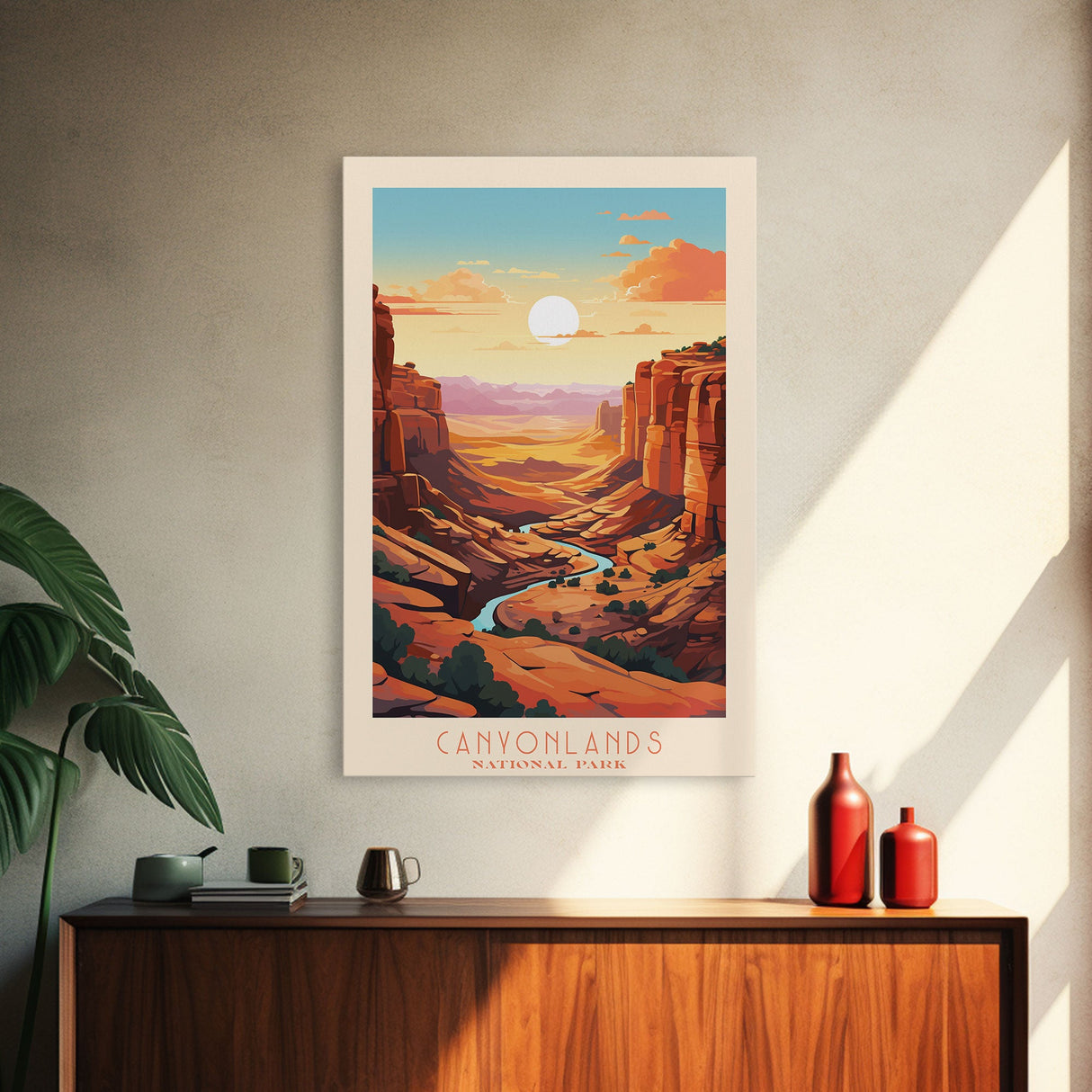 Canyonlands National Park Travel Poster Print, Canvas Print Wall Art, Utah Travel Art, Midcentury Modern Travel Decor