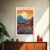 Guadalupe Mountains National Park Travel Poster Art, Canvas Print Wall Art, Texas Travel Art, Midcentury Modern Travel Decor, Wall Art