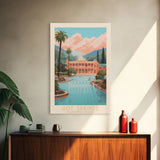 Hot Springs National Park Travel Poster Art, Canvas Print Wall Art, Arkansas Travel Art, Midcentury Modern Travel Decor, Wall Art