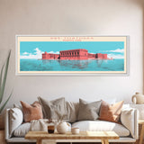 Dry Tortugas National Park, Panoramic Florida Travel Art, National Park Print, Minimalist Travel Art, Midcentury Modern Style Landscape