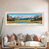 Rocky Mountain National Park Panoramic Colorado Travel Art, National Park Print, Minimalist Travel Art, Midcentury Modern Style Landscape