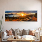 Photographic Panoramic of Acadia National Park, Sunset Photography, National Park Art, Framed Canvas Print, Landscape Photography