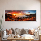 Photographic Panoramic of Acadia National Park, Sunset Photography, National Park Art, Framed Canvas Print, Landscape Photography