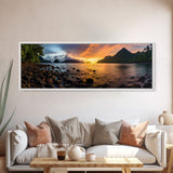 Photographic Panoramic of American Samoa National Park, Sunset Photography, National Park Art, Framed Canvas Print, Landscape Photography