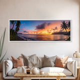 Photographic Panoramic of American Samoa National Park, Sunset Photography, National Park Art, Framed Canvas Print, Landscape Photography