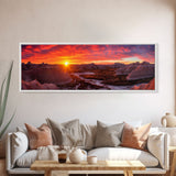 Photographic Panoramic of Badlands National Park, Sunset Photography, National Park Art, Framed Canvas Print, Landscape Photography