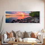 Photographic Panoramic of Biscayne Florida National Park, Sunset Photography, National Park Art, Framed Canvas Print, Landscape Photography