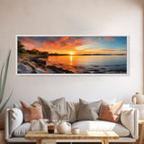 Photographic Panoramic of Biscayne National Park, Sunset Photography, National Park Art, Framed Canvas Print, Landscape Photography