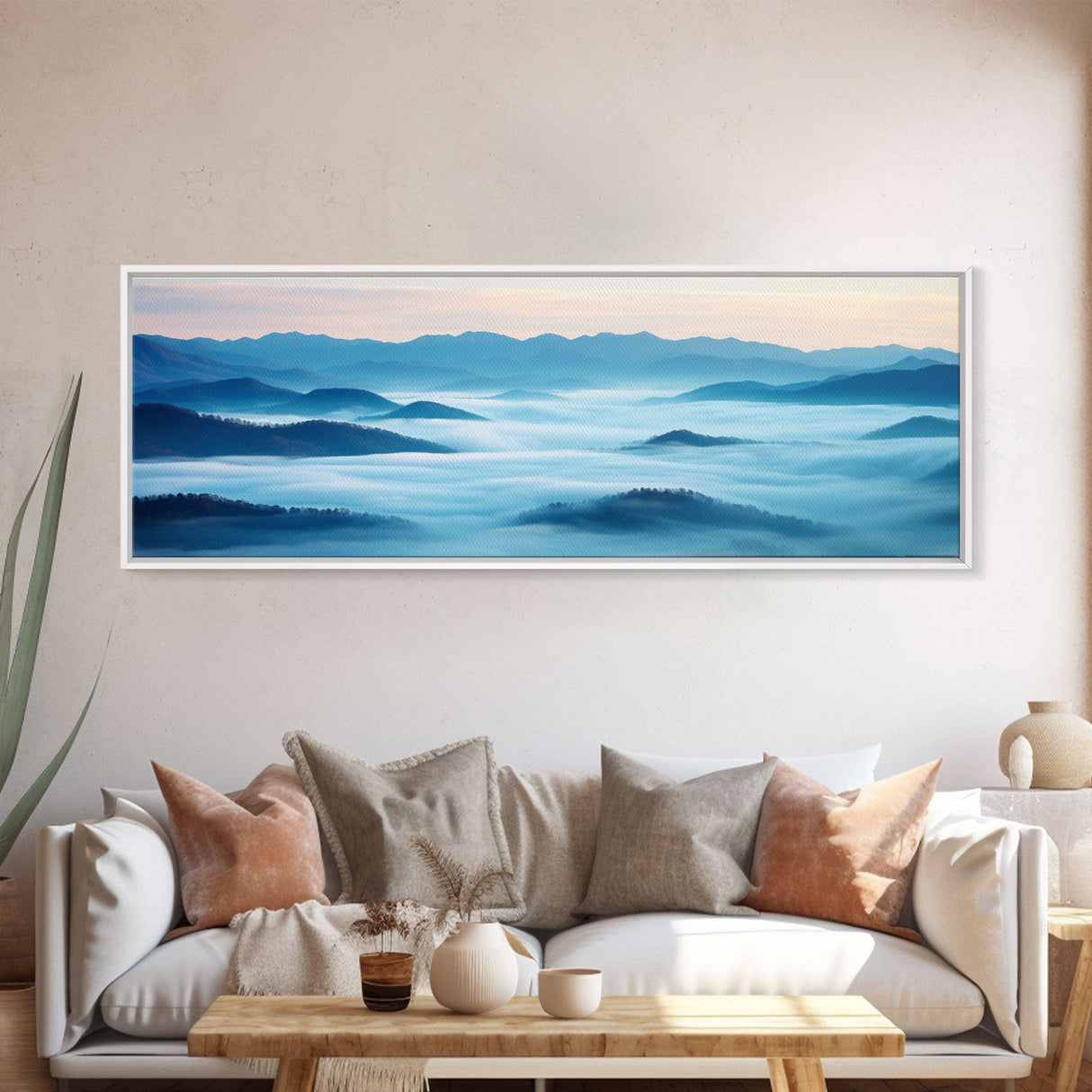 Blue Ridge Mountains Panoramic Wall Art, Bluebridge Mountains National Parkway, Beautiful Cabin Decor, Boho Photography Wall Art Print