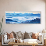 Blue Ridge Mountains Panoramic Wall Art, Bluebridge Mountains National Parkway, Beautiful Cabin Decor, Boho Photography Wall Art Print