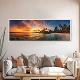 Panoramic Print of Maldives Beaches at Sunset Extra Large Wall Art, Panoramic Wall Art, Panoramic Landscape Print, Landscape Photography