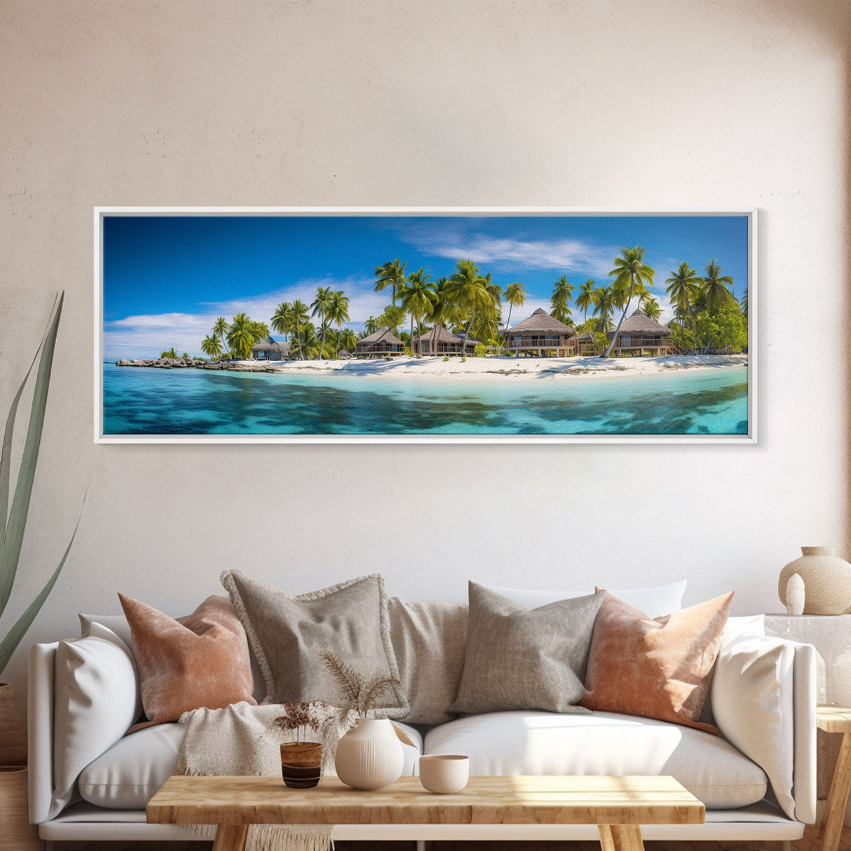 Panoramic Print of Maldives Beaches at Sunset Extra Large Wall Art, Panoramic Wall Art, Panoramic Landscape Print, Landscape Photography