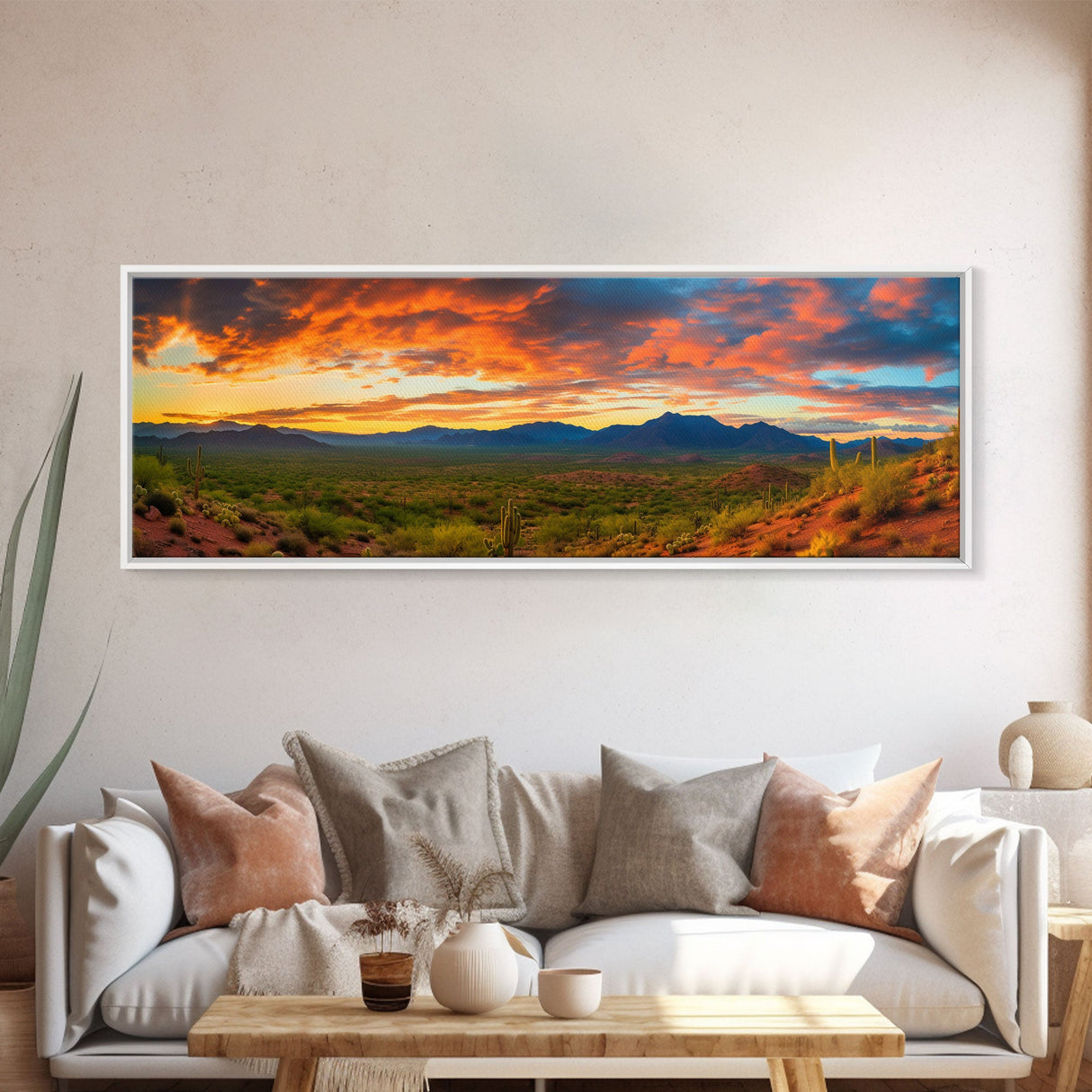 Panoramic Print of Saguaro National Park Extra Large Wall Art, Panoramic Wall Art, Panoramic Landscape Print, Landscape Photography