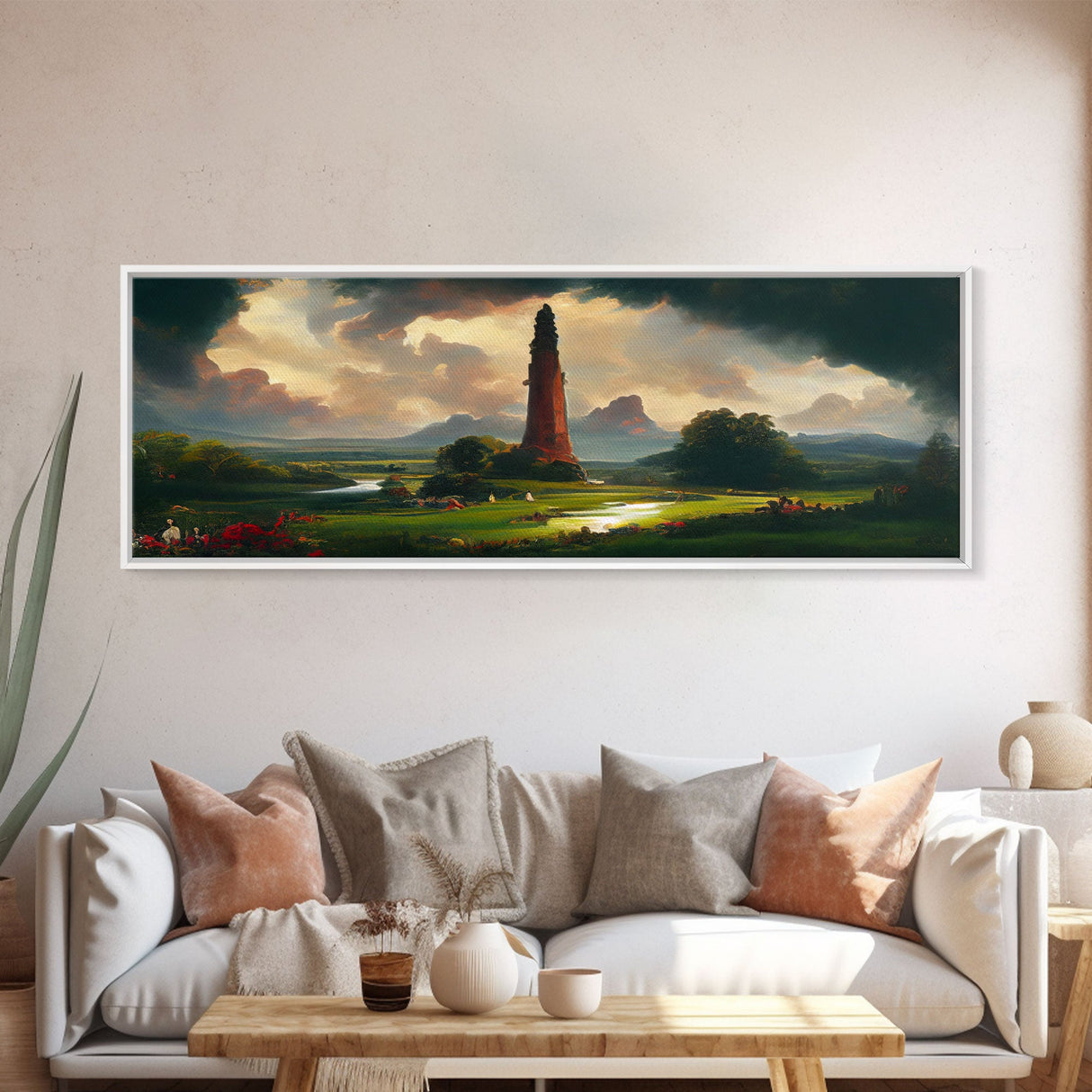 The Dark Tower, Ready To Hang Canvas Print, Panoramic Art, High Fantasy Concept Art