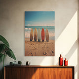 Surfboard Wall Art, Surf Print, Beach Wall Art, Surf Wall Art, Canvas Print, Wall Hanging, Portrait Art, Above Bed Art, Birthday Gift