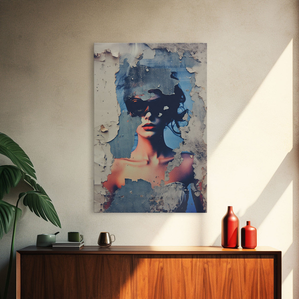 Abstract Portrait, Portrait Painting, Abstract Art Print, Canvas Print, Wall Hanging, Portrait Art, Bedroom Teen Girl Art, Bedroom Prints