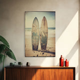 Surfboard Wall Art, Surf Decor, Beach Wall Art, Canvas Print, Wall Hanging, Portrait Art, Ocean Wall Art, Office Decor, Bedroom Prints