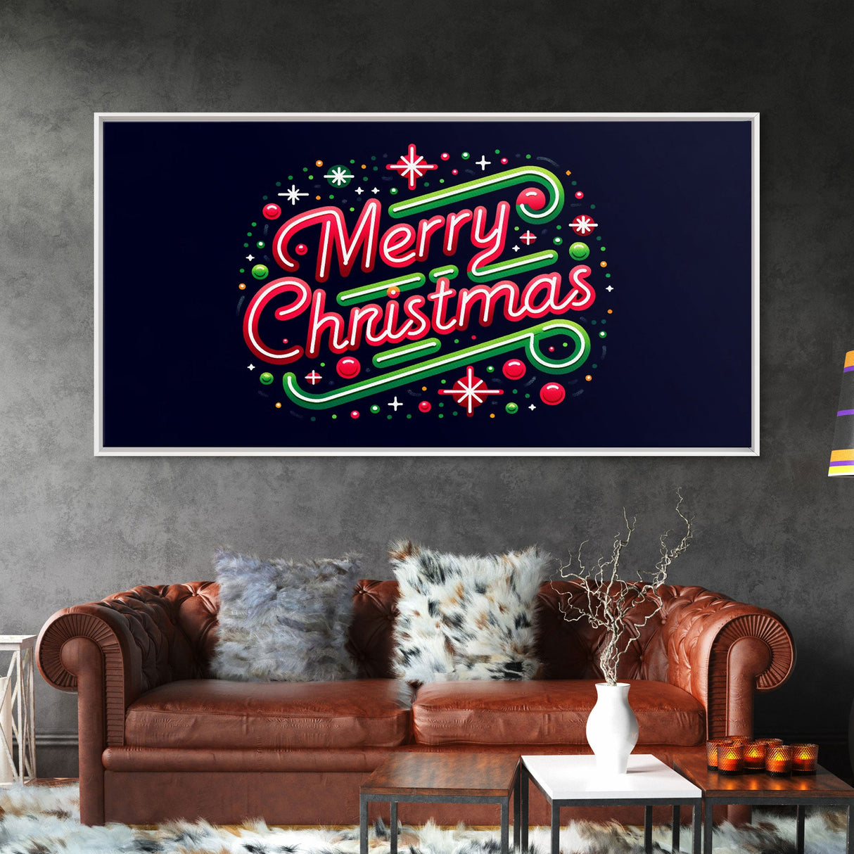 Merry Christmas Sign - Christmas Decor - Framed Canvas Print Sign - Canvas Sign - Xmas Decor -  Holiday Decor