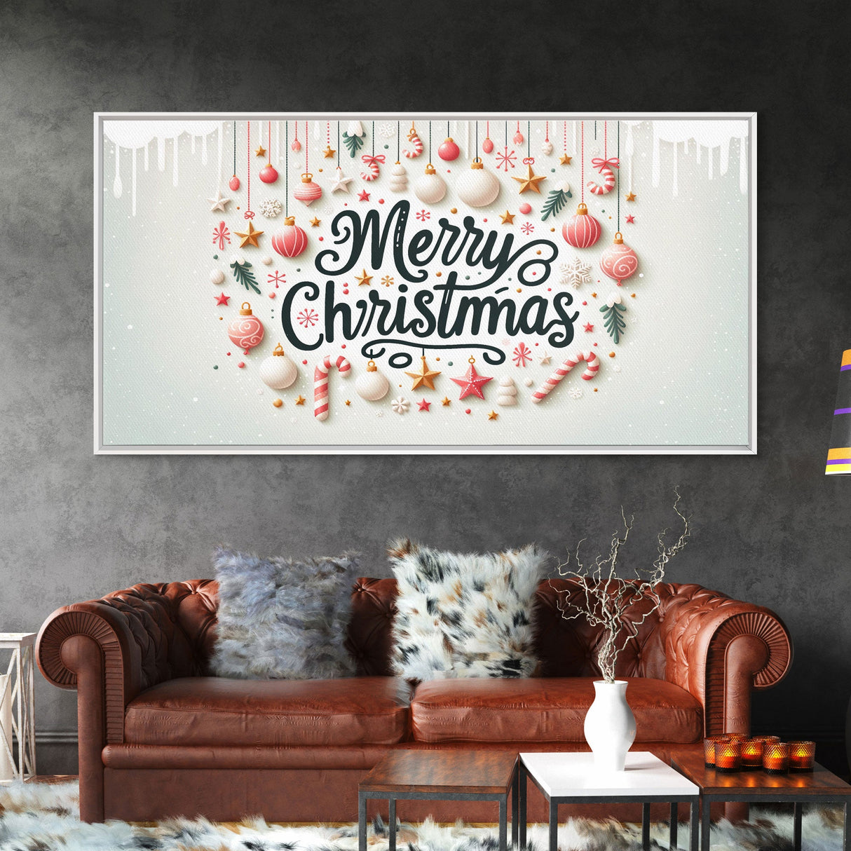 Merry Christmas Sign - Christmas Decor - Framed Canvas Print Sign - Canvas Sign - Xmas Decor -  Holiday Decor