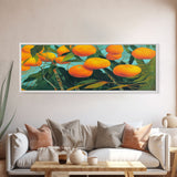 Florida Orange Trees, Abstract Art, Extra Large Wall Art, Framed Panoramic Canvas Print, Framed Wall Decor