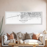 Panoramic Albuquerque City Map, New Mexico Art, Map Print, Minimalist Wall Art, Canvas Art, Housewarming Gift, Street Map Art, Closing Gift