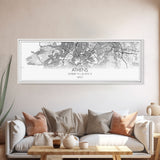 Panoramic Athens City Map, Greece Art, Map Print, Minimalist Wall Art, Canvas Art, Housewarming Gift, Street Map Art, Closing Gift