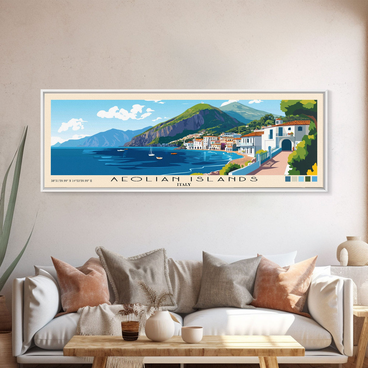 Aeolian Islands, Italy Panoramic Print, Vacation Gift, Italy Wall Art, Vacation Wall Art, Vacatation Memories, Beach Decor, Beach Or Lakehouse Art