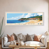 Alaçatı 11 Beach, Turkey Panoramic Beach Print, Vacation Gift, Turkey Wall Art, Beach Painting, Beach Decor, Beach Painting