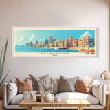 Alexandria, Egypt Panoramic Beach Print, Vacation Gift, Egypt Wall Art, Beach Painting, Beach Decor, Beach Painting