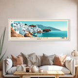 Amorgos, Greece Panoramic Print, Vacation Gift, Greece Wall Art, Beach Painting, Beach Decor, Large Wall Art, Wood Frame Art