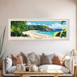 Anse Georgette, Seychelles Panoramic Beach Print, Vacation Gift, Seychelles Wall Art, Framed Canvas Print, Framed Beach Painting