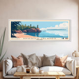 Apostle Islands, Wisconsin Panoramic Beach Print, Vacation Gift, Wisconsin Wall Art, Beach Painting, Beach Decor, Beach Painting