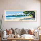 Conchal Beach, Costa Rica Panoramic Print, Vacation Gift, Costa Rica Wall Art, Beach Painting, Beach Decor, Large Wall Art, Wood Frame Art