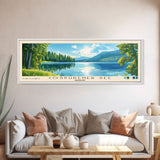 Cospudener See, Germany Panoramic Print, Vacation Gift, Germany Wall Art, Beach Painting, Beach Decor, Large Wall Art, Wood Frame Art