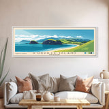 D’Urville Island, New Zealand Panoramic Print, Vacation Gift, New Zealand Wall Art, Beach Painting, Beach Decor, Large Wall Art, Wood Frame Art