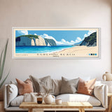 Egremni Beach, Greece Panoramic Beach Print, Vacation Gift, Greece Wall Art, Framed Canvas Print, Framed Beach Painting