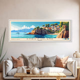 Embiez Island, France Panoramic Print, Vacation Gift, France Wall Art, Beach Painting, Beach Decor, Large Wall Art, Wood Frame Art