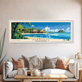 Fakarava, French Polynesia Panoramic Beach Print, Vacation Gift, French Polynesia Wall Art, Framed Canvas Print, Framed Beach Painting