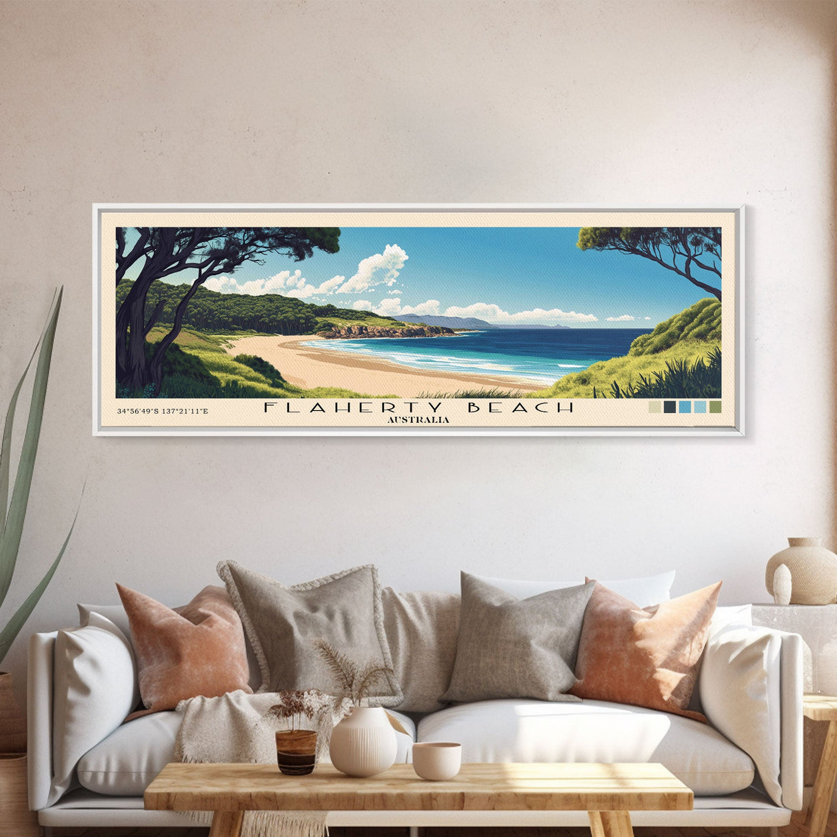 Flaherty Beach, Australia Panoramic Beach Print, Vacation Gift, Australia Wall Art, Beach Painting, Beach Decor, Beach Painting