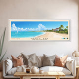 Grace Bay, Turks and Caicos Islands Panoramic Beach Print, Vacation Gift, Turks and Caicos Islands Wall Art, Framed Canvas Print, Framed Beach Painting